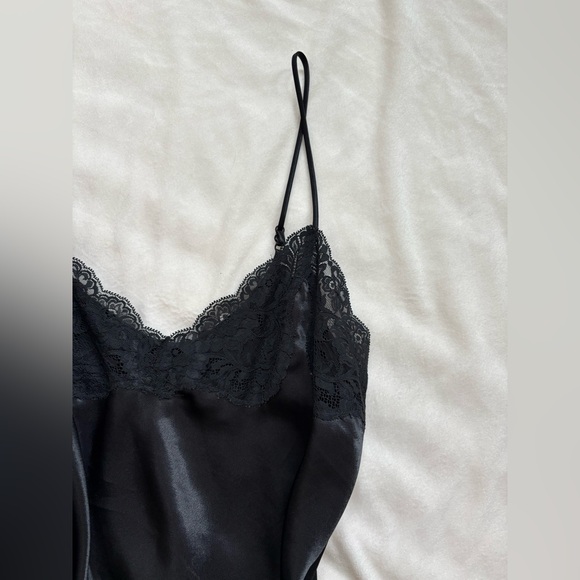 Vintage Wondermaid Satin and Lace Black Lingerie Slip - Picture 4 of 9